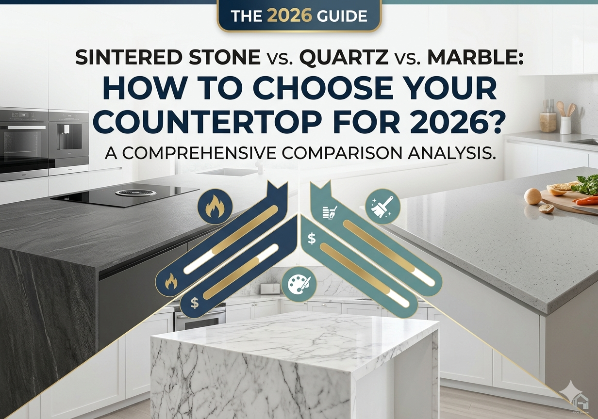 Sintered Stone vs Quartz vs Marble: Which Countertop Material to Choose in 2026?