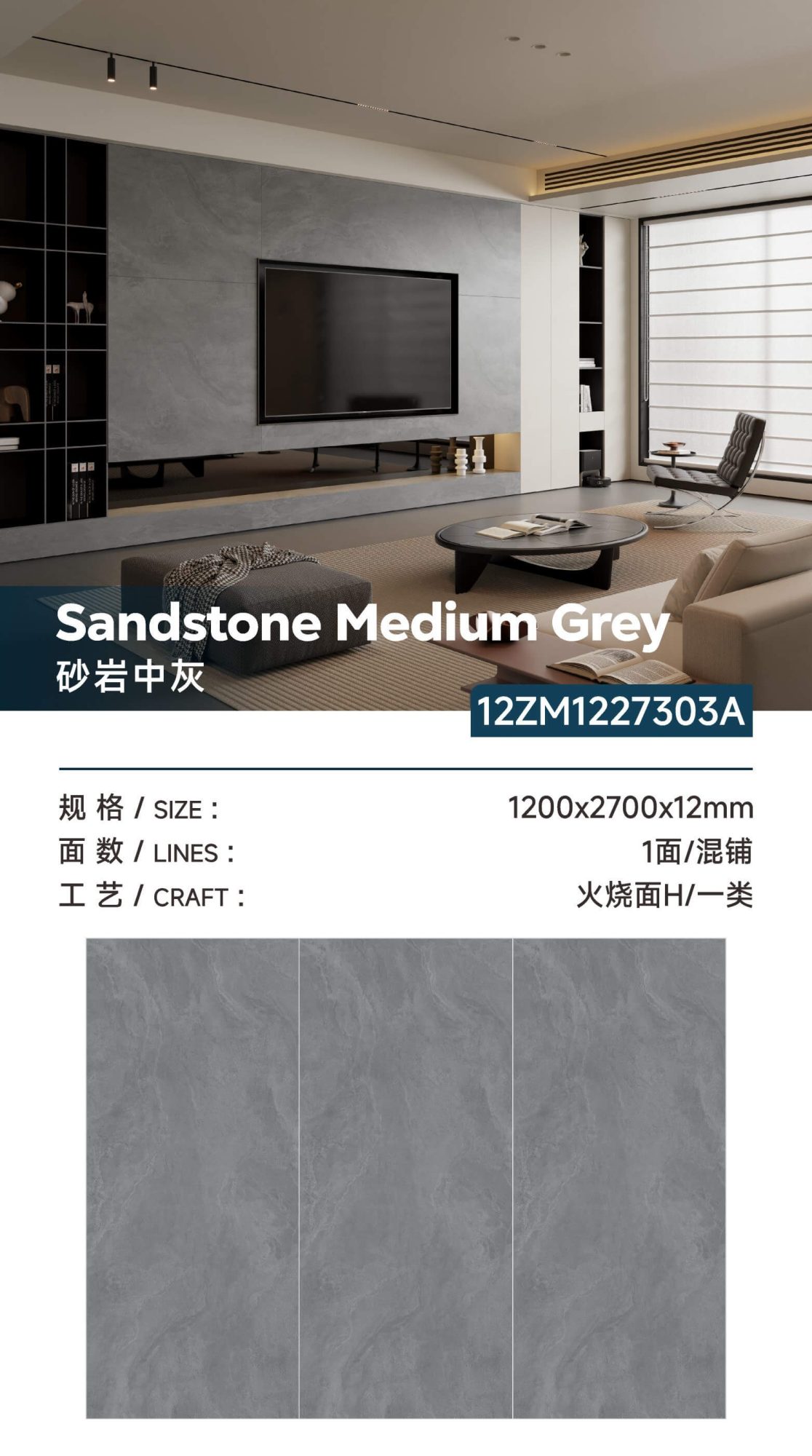 sandstone medium gray 12ZM1227303A image 1