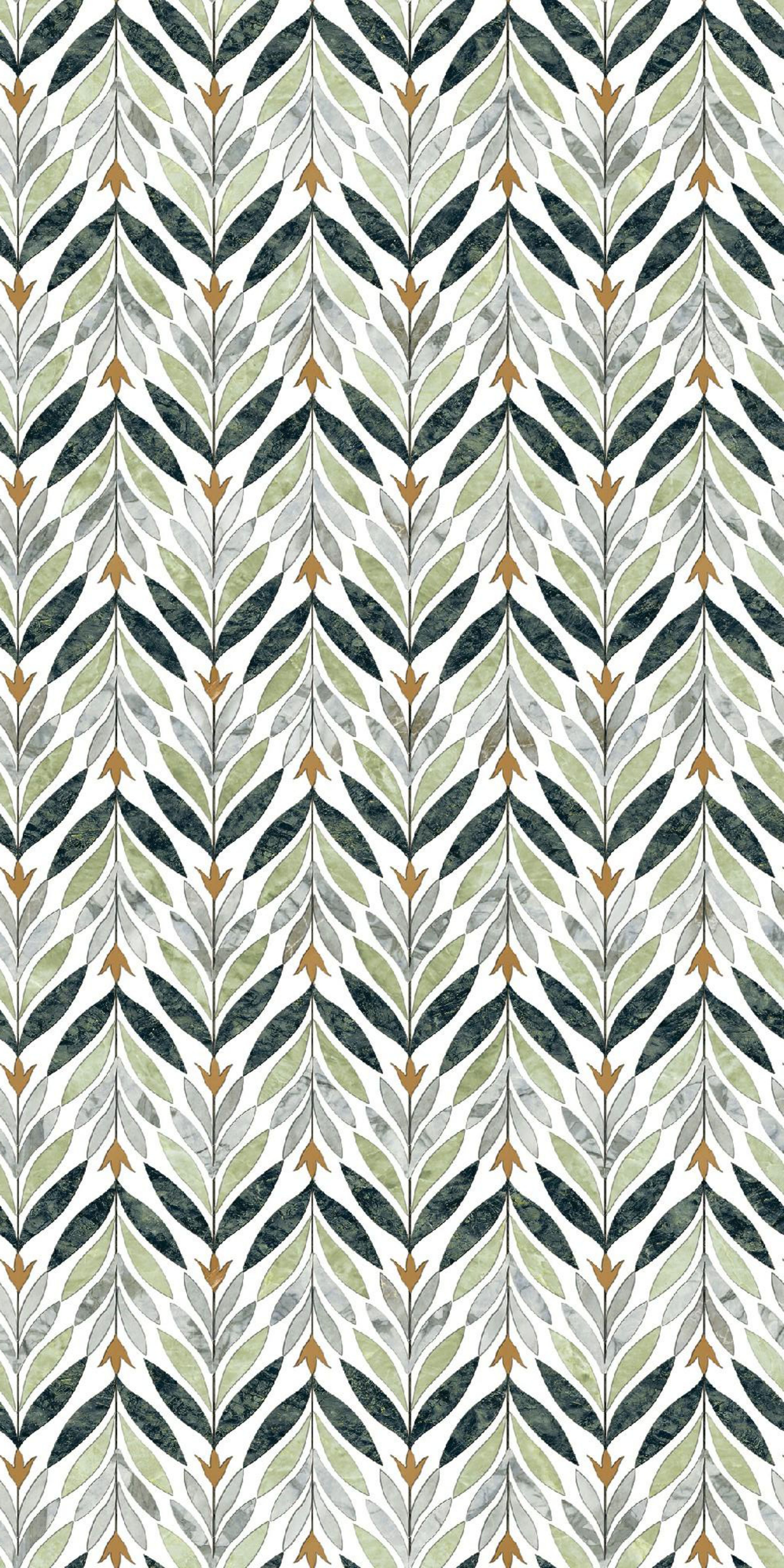 geometric leaf pattern 612M18B image 2