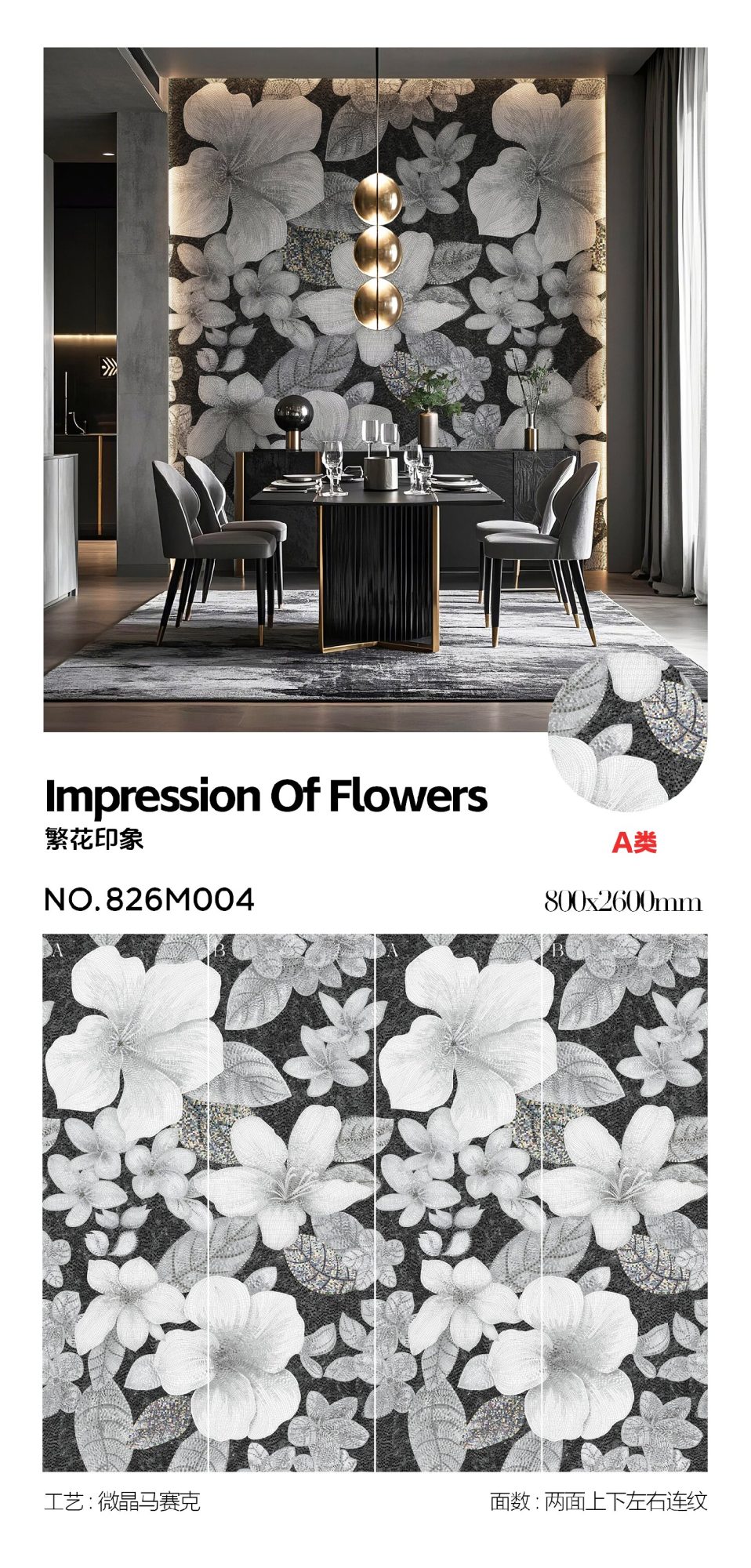 Impression of flowers - black and white