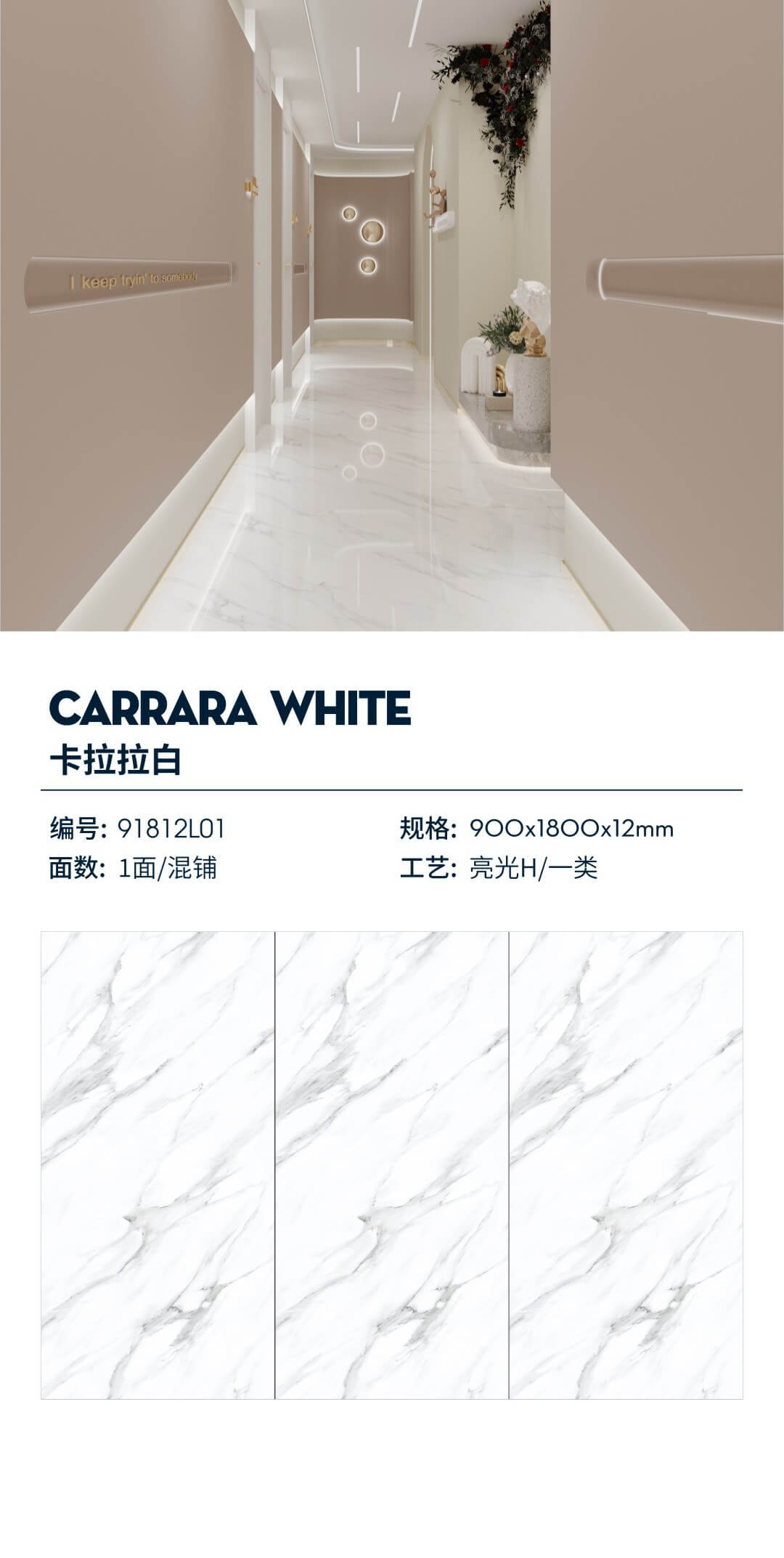 Carrara white 91812L01 image 1
