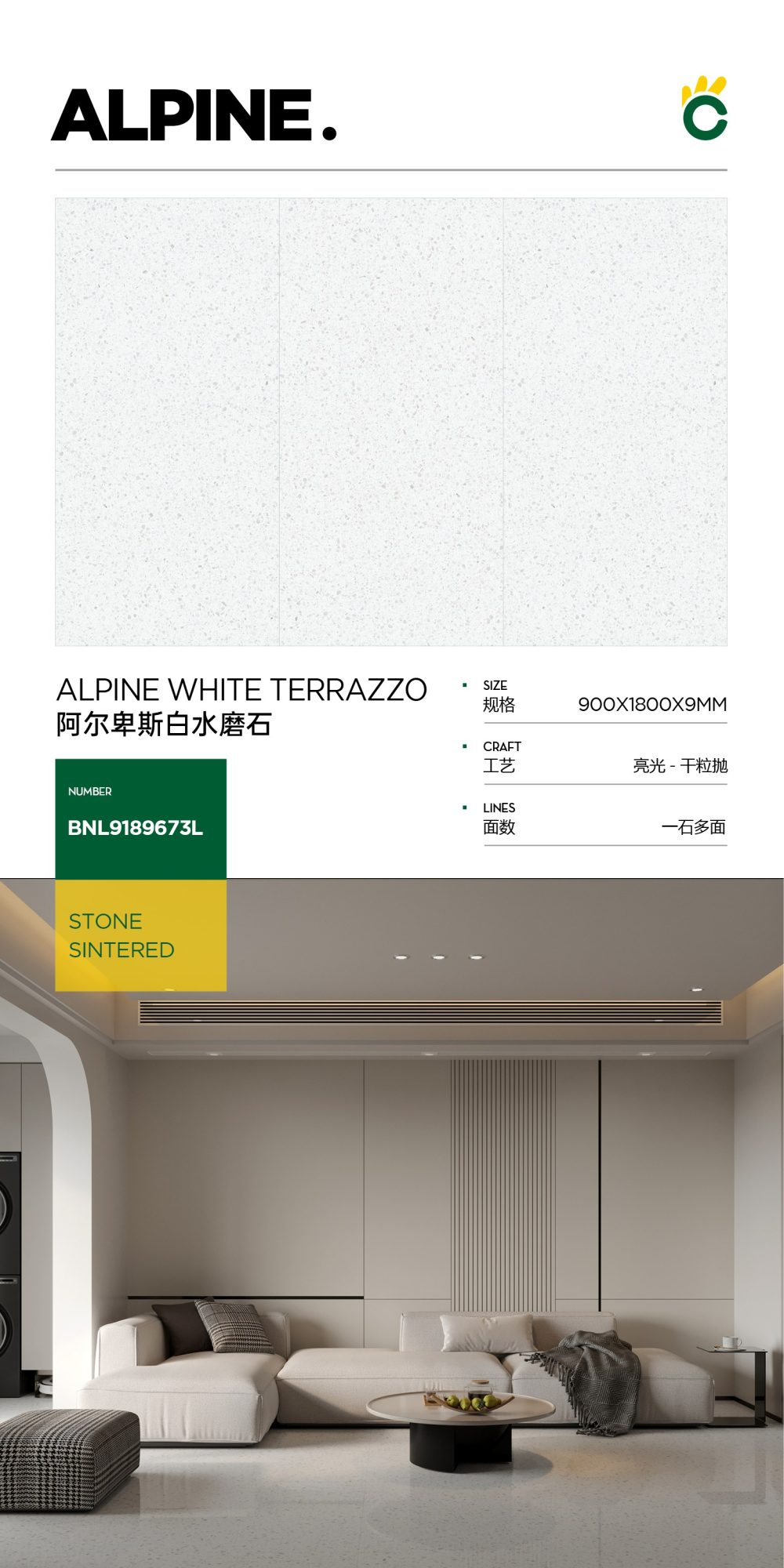 alpinweißer Terrazzo 9189673L image 1