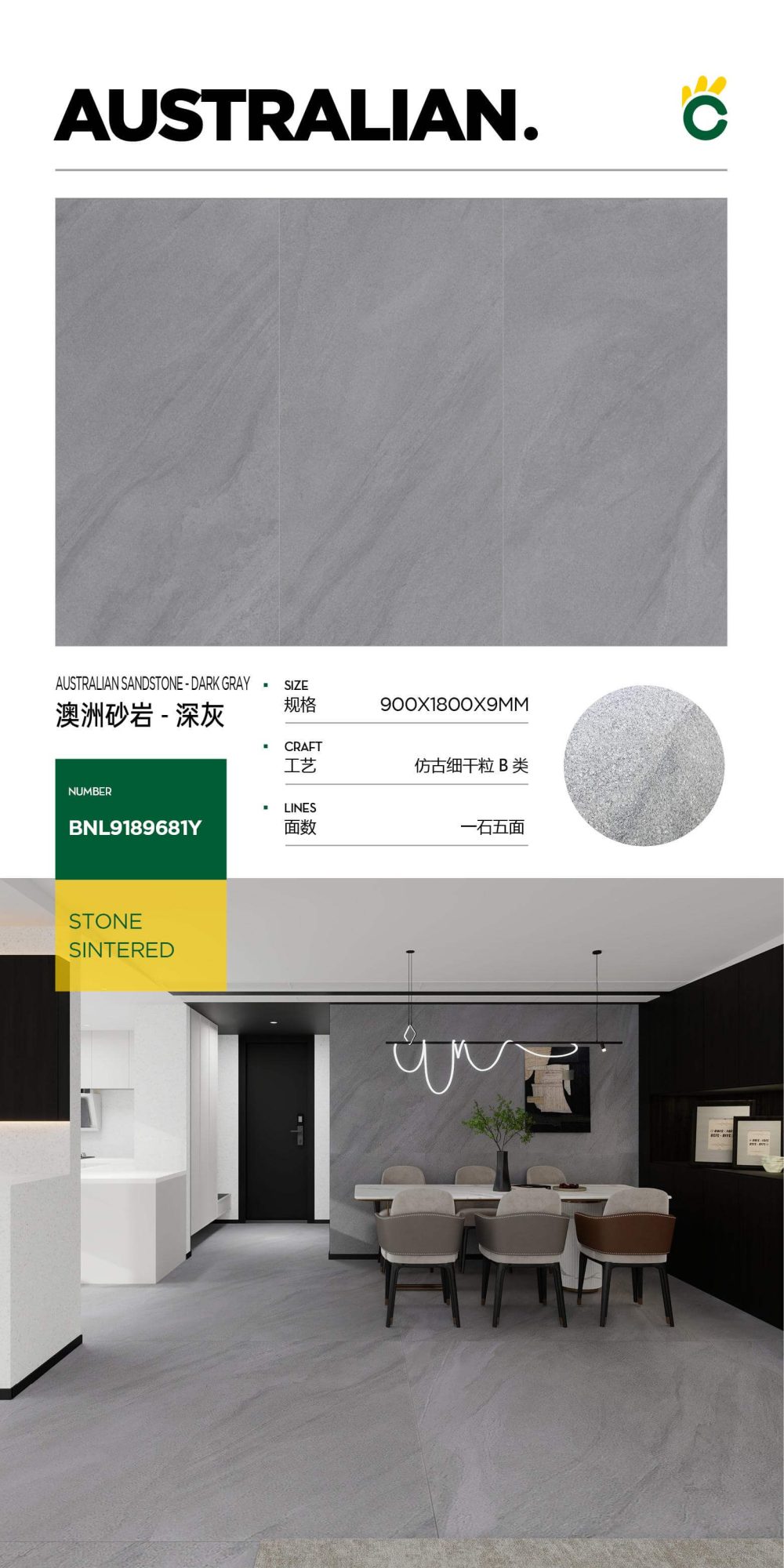 Australian Sandstone-Dark Gray 9189681Y image 1