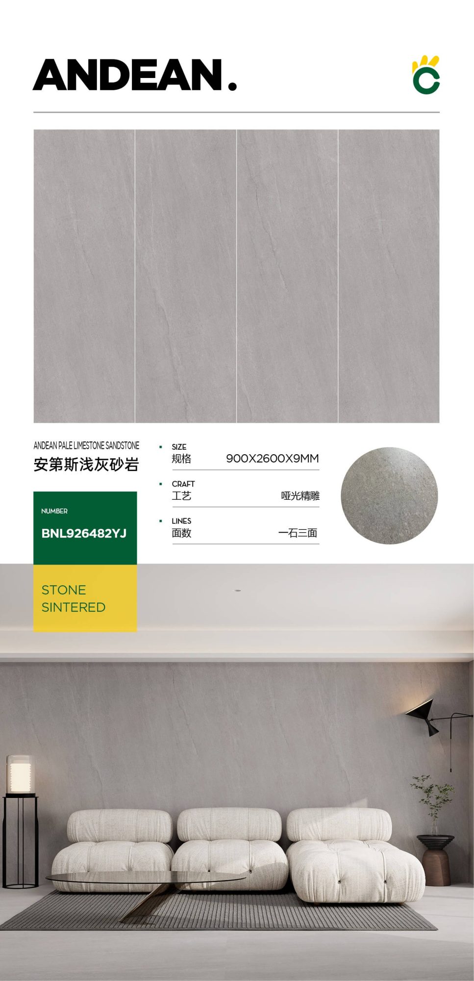Andean light gray sandstone 926482YJ image 1