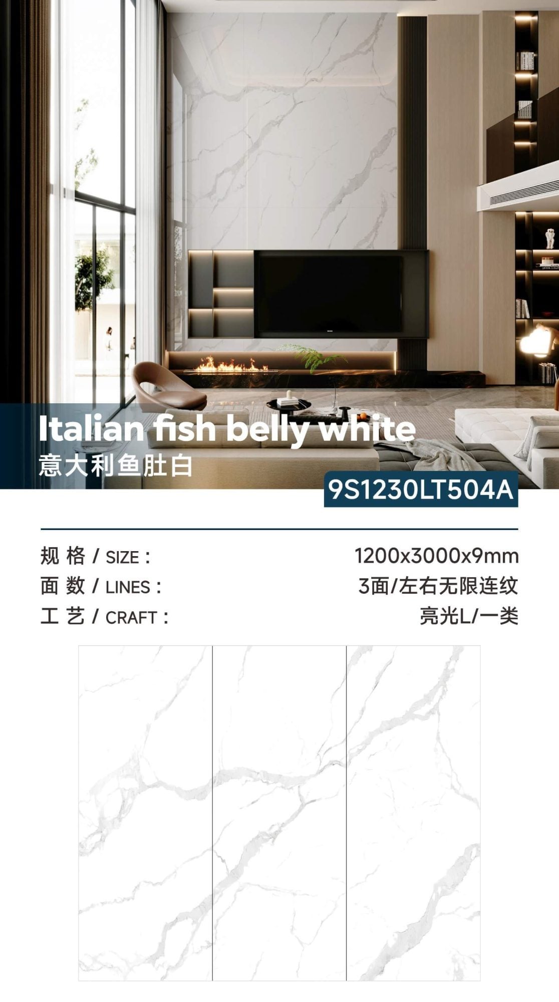 Pancia di pesce italiano bianca 9S1230LT504A image 1