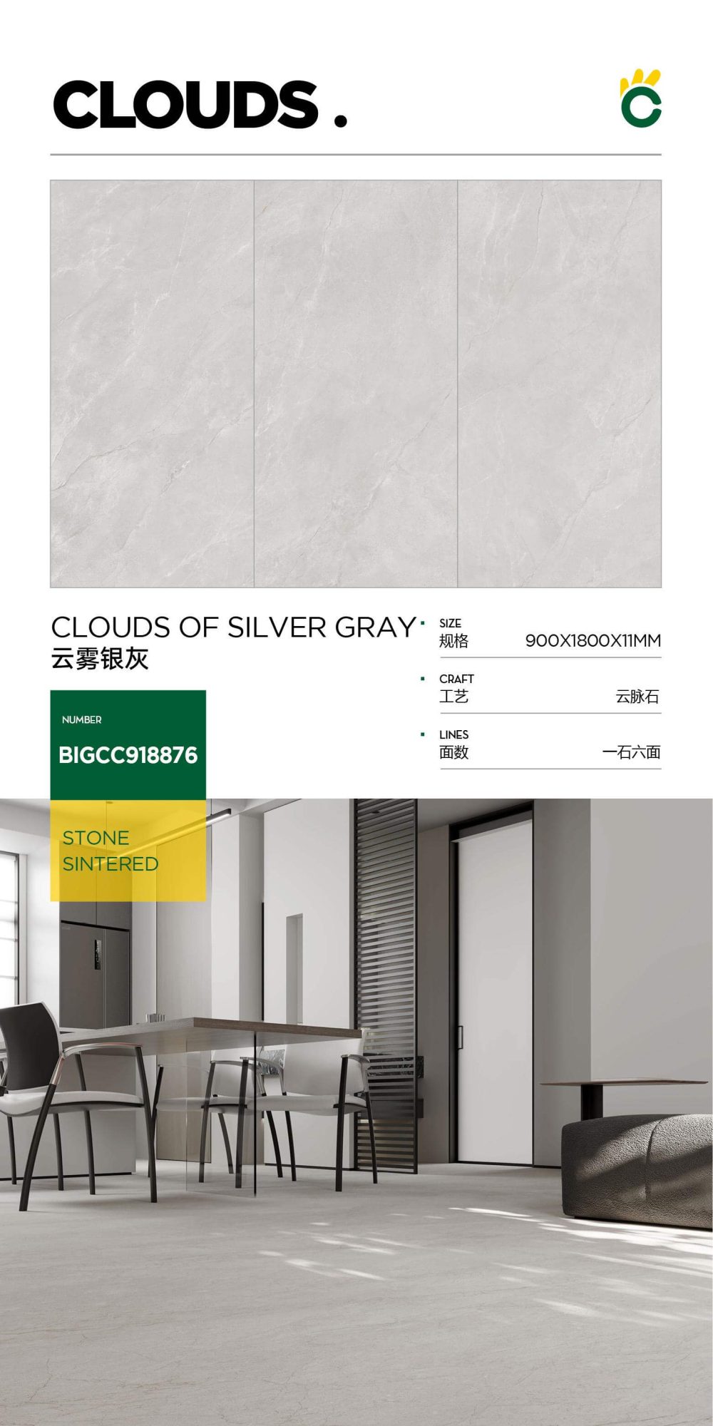 Cloudy silver gray BIGCC918876 image 1