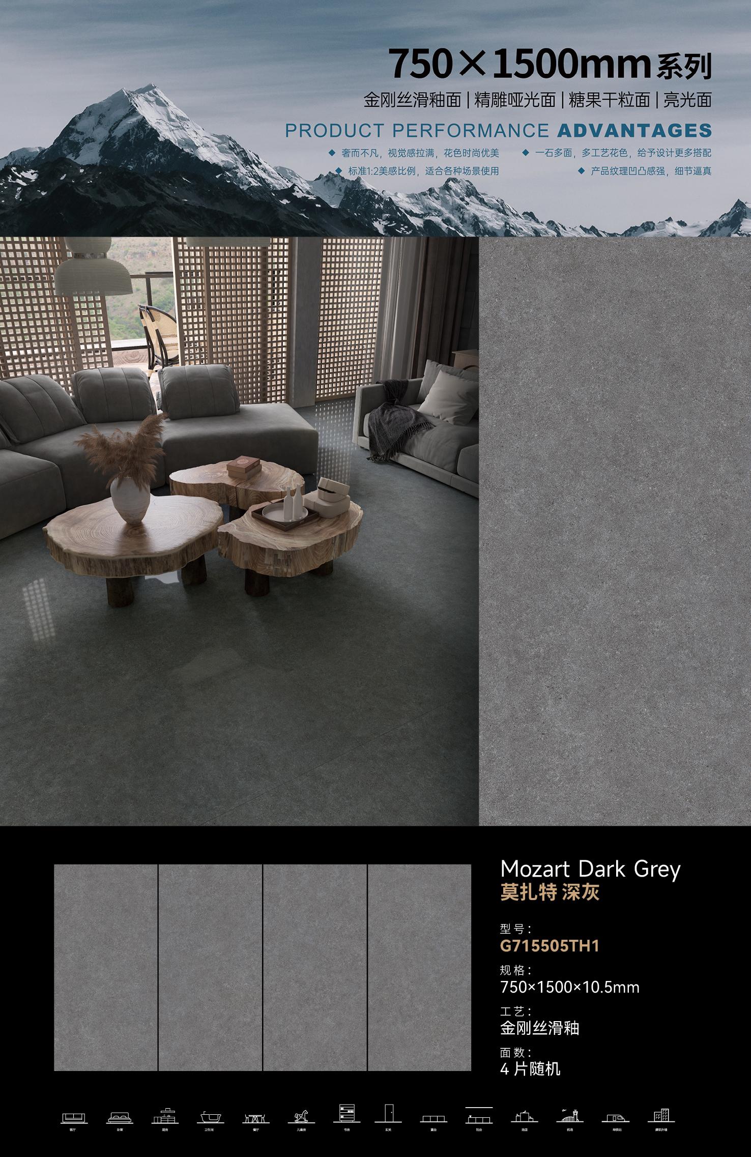 Mozart dark gray G715505TH1 image 1