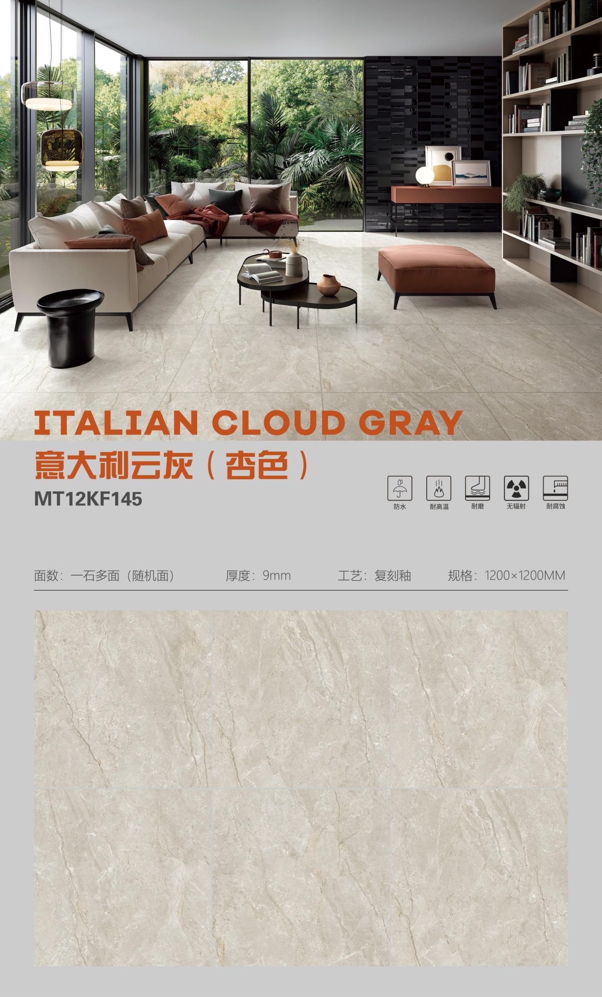 Italian Cloud Gray (Apricot)