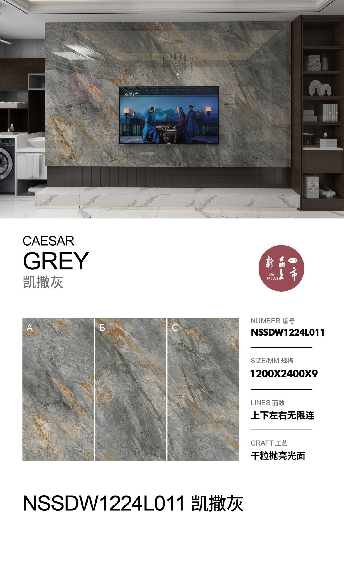 caesar gray NSSDW1224L011 image 1