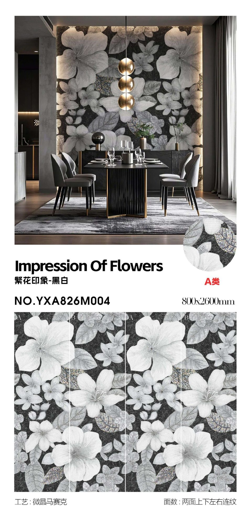 Impression of flowers - black and white