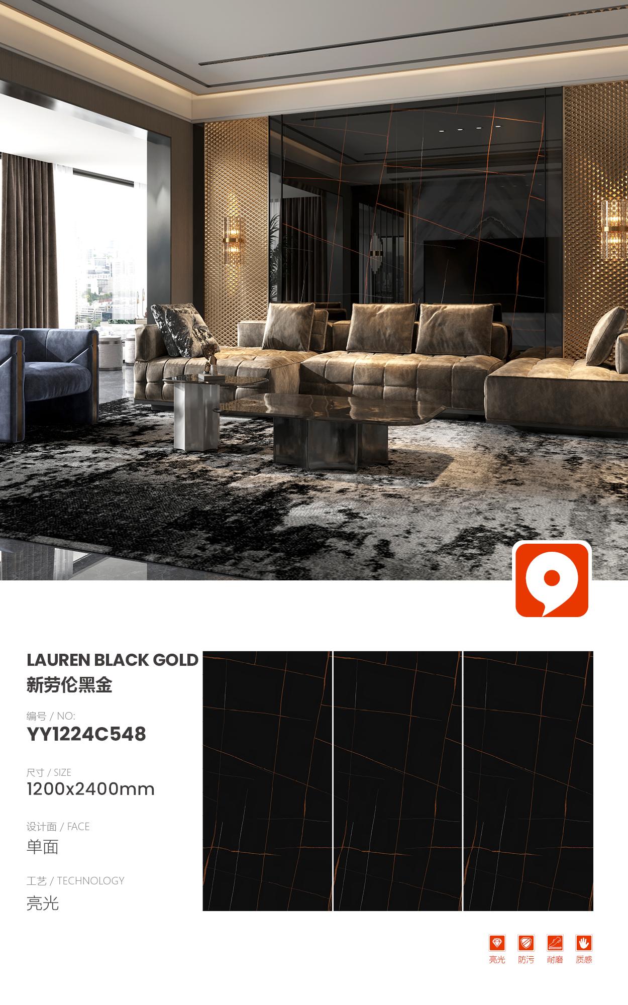 New Lauren Black Gold YY1224C548 image 1
