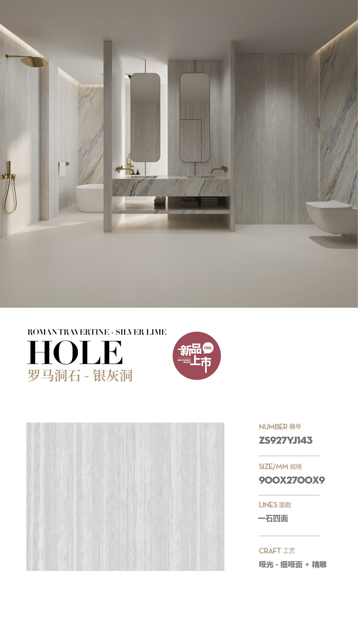 Roman Travertine-Silver Gray Cave ZS927YJ143 image 1
